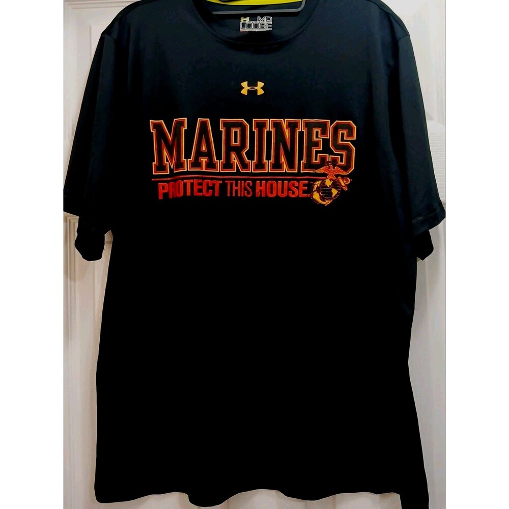 Under Armour USMC Marines T Shirt Mens M HeatGear Protect This House
